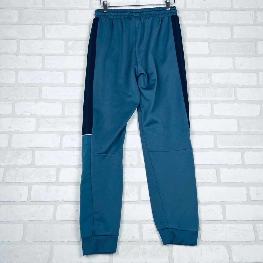 Adidas Originals Mens Teal Navy Blue‎ Colorblock Trefoil Track Pants Joggers - Picture 6 of 12